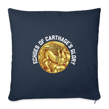 Carthage - Pièce d’or carthaginoise - Housse de coussin décorative 45 x 45 cm - bleu marine - Devant