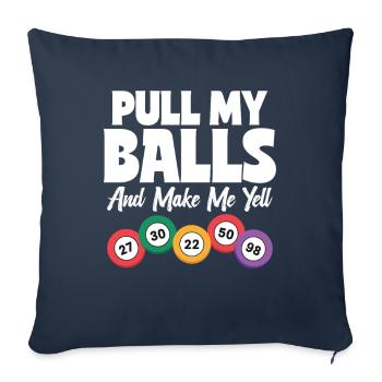 Cadeau de bingo pour les joueurs de bingo - Housse de coussin décorative 45 x 45 cm - bleu marine - Devant