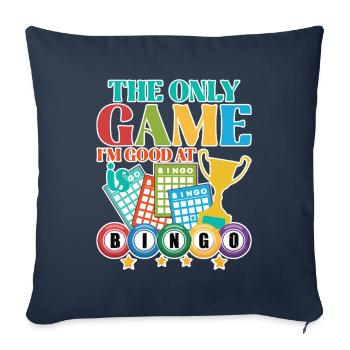 Cadeau de bingo pour les joueurs de bingo - Housse de coussin décorative 45 x 45 cm - bleu marine - Devant