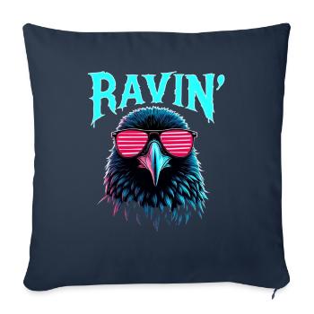 Ravin' Rabe for Techno Festivals - Sofa pillowcase 17,3'' x 17,3'' (45 x 45 cm) - navy - Front