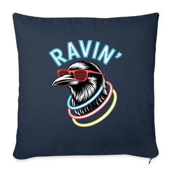 Ravin' Rabe for Techno Festivals - Sofa pillowcase 17,3'' x 17,3'' (45 x 45 cm) - navy - Front