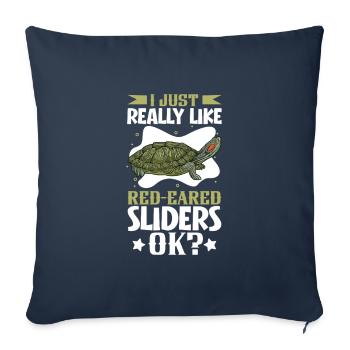 I love my red-eared turtle - Sofa pillowcase 17,3'' x 17,3'' (45 x 45 cm) - navy - Front