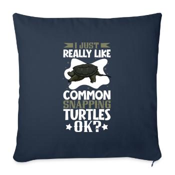 J’adore ma tortue serpentine - Housse de coussin décorative 45 x 45 cm - bleu marine - Devant