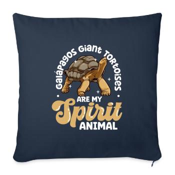 Mon animal spirituel - Tortue géante des Galápagos - Housse de coussin décorative 45 x 45 cm - bleu marine - Devant