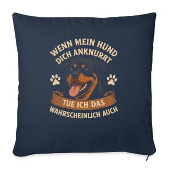Dogs Rottweiler Dog Lovers - Sofa pillowcase 17,3'' x 17,3'' (45 x 45 cm) - navy - Front