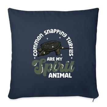 Mon animal spirituel - Tortue serpentine - Housse de coussin décorative 45 x 45 cm - bleu marine - Devant