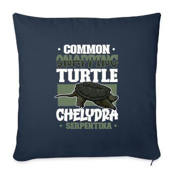Tortue serpentine - Housse de coussin décorative 45 x 45 cm - bleu marine - Devant