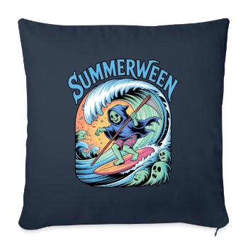 Summerween Halloween Ghost Surfer - Sofa pillowcase 17,3'' x 17,3'' (45 x 45 cm) - navy - Front