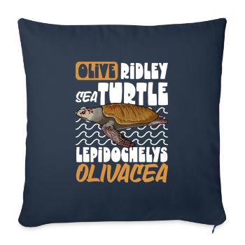 Tortue Ridley du Pacifique - Housse de coussin décorative 45 x 45 cm - bleu marine - Devant