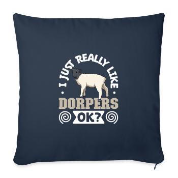 I love my Dorpers sheep - Sofa pillowcase 17,3'' x 17,3'' (45 x 45 cm) - navy - Front