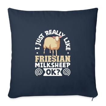I love my East Frisian dairy sheep - Sofa pillowcase 17,3'' x 17,3'' (45 x 45 cm) - navy - Front