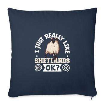 I love my Shetland sheep - Sofa pillowcase 17,3'' x 17,3'' (45 x 45 cm) - navy - Front