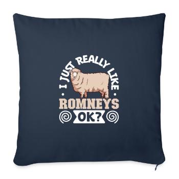 I love my Romney sheep - Sofa pillowcase 17,3'' x 17,3'' (45 x 45 cm) - navy - Front