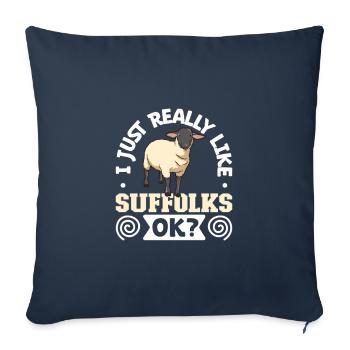 I love my Suffolk sheep - Sofa pillowcase 17,3'' x 17,3'' (45 x 45 cm) - navy - Front