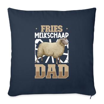 Brebis laitières de Frise orientale Papa - Housse de coussin décorative 45 x 45 cm - bleu marine - Devant