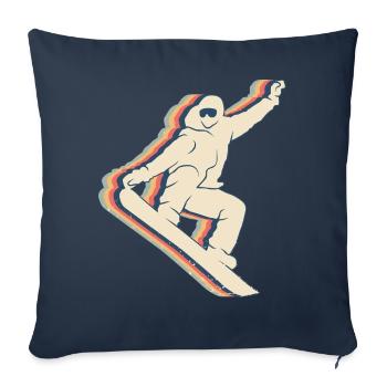 Snowboarding Snowboard Snowboarder Retro Line Art - Sofa pillowcase 17,3'' x 17,3'' (45 x 45 cm) - navy - Front