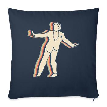 Claquettes Danse Swing Danseur Rétro Line Art - Housse de coussin décorative 45 x 45 cm - bleu marine - Devant