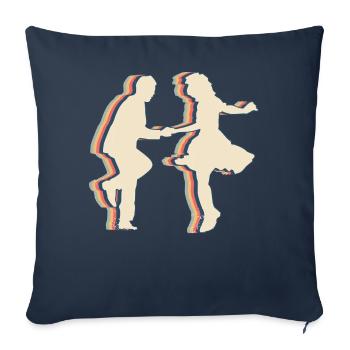 Swing Danse Flotteur Natation Rétro Line Art - Housse de coussin décorative 45 x 45 cm - bleu marine - Devant