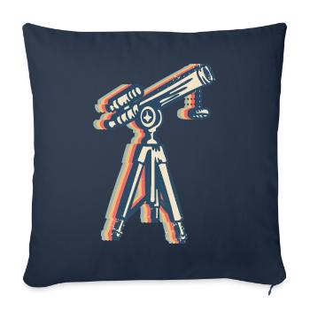 télescope astronomie système solaire astronomes rétro - Housse de coussin décorative 45 x 45 cm - bleu marine - Devant