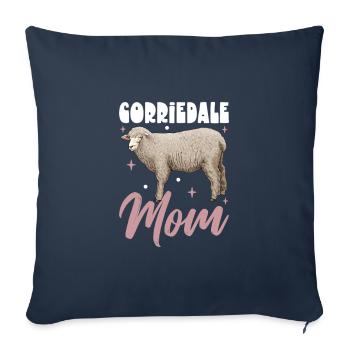 Corriedale Maman mouton domestique - Housse de coussin décorative 45 x 45 cm - bleu marine - Devant