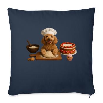 Caniche Gâteau Cuisson Biscuits - Housse de coussin décorative 45 x 45 cm - bleu marine - Devant