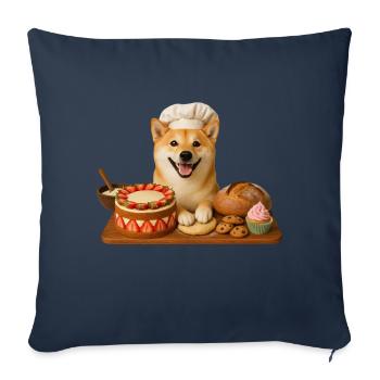 Shiba Inu Cuisson de biscuits pour gâteaux - Housse de coussin décorative 45 x 45 cm - bleu marine - Devant
