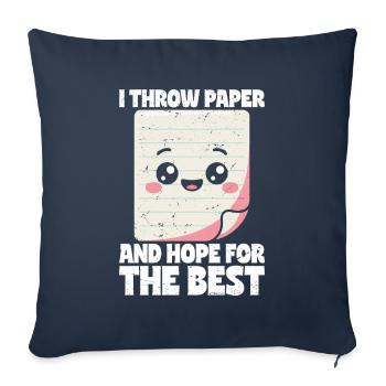Papier Werfen Schere Stein Papier Geschenk - Sofakissenbezug 45 x 45 cm - Navy - Vorne