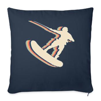 Wakeboarding Wakeboard Wakeboarder Retro Line Art - Sofa pillowcase 17,3'' x 17,3'' (45 x 45 cm) - navy - Front