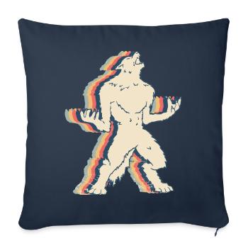 Werwolf Wolf Retro Line Art - Sofakissenbezug 45 x 45 cm - Navy - Vorne