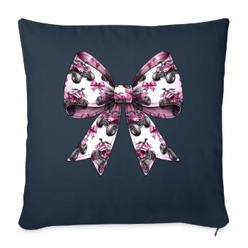 Coquette Bow Atv Quad 4 Wheeler Motif Fille Maman - Housse de coussin décorative 45 x 45 cm - bleu marine - Devant