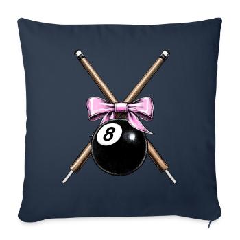 Coquette Bow Billard Pool Ball Queue Mädchen Mom - Sofakissenbezug 45 x 45 cm - Navy - Vorne