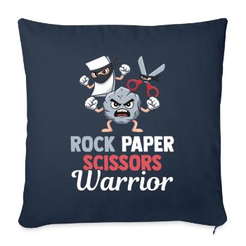 Schere Stein Papier Kawaii Kindheitsspiel - Sofakissenbezug 45 x 45 cm - Navy - Vorne