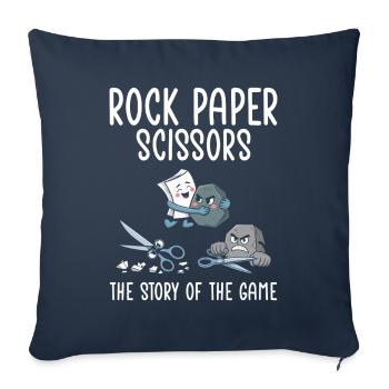 Schere Stein Papier Die Geschichte Des Spiels - Sofakissenbezug 45 x 45 cm - Navy - Vorne