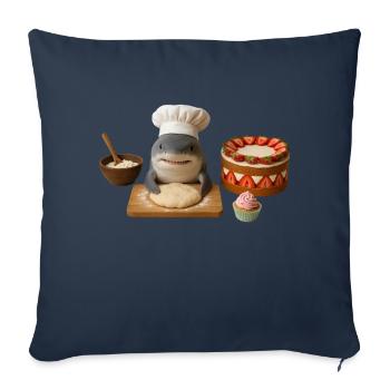 Shark Baking Cake Bread - Sofa pillowcase 17,3'' x 17,3'' (45 x 45 cm) - navy - Front