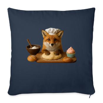 Renard Cuisson Gâteau Pain - Housse de coussin décorative 45 x 45 cm - bleu marine - Devant