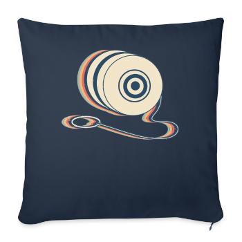 Yoyo Toy Retro Line Art - Housse de coussin décorative 45 x 45 cm - bleu marine - Devant