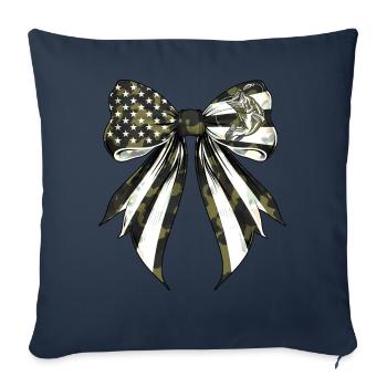 Coquette Bow Bass Pêche Pêcheur Camouflage - Housse de coussin décorative 45 x 45 cm - bleu marine - Devant