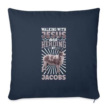 Jesus und Schaf - Jakobschaf - Sofakissenbezug 45 x 45 cm - Navy - Vorne