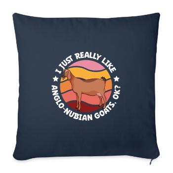 I love my Anglo-Nubian goat - Sofa pillowcase 17,3'' x 17,3'' (45 x 45 cm) - navy - Front
