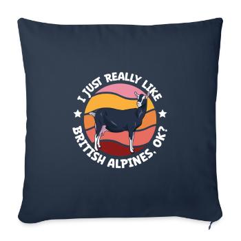 J’adore ma chèvre alpine britannique - Housse de coussin décorative 45 x 45 cm - bleu marine - Devant