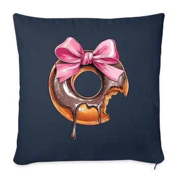 Kokette Schleife Donuts Krapfen Sprinkles Mädchen - Sofakissenbezug 45 x 45 cm - Navy - Vorne