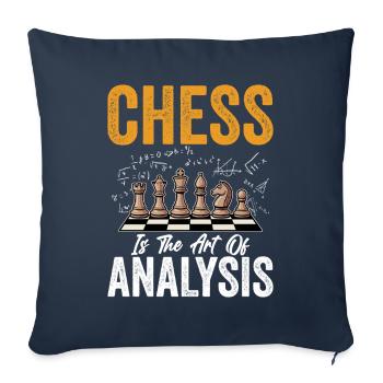 Échecs Casse-tête Jeu de société Maître d’échecs - Housse de coussin décorative 45 x 45 cm - bleu marine - Devant