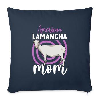 Mom of a LaMancha goat - Sofa pillowcase 17,3'' x 17,3'' (45 x 45 cm) - navy - Front