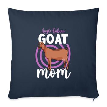 Mom of an Anglo-Nubian goat - Sofa pillowcase 17,3'' x 17,3'' (45 x 45 cm) - navy - Front