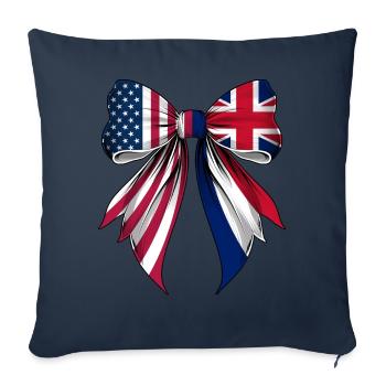 Coquette Bow Royaume-Uni UK Roots - Housse de coussin décorative 45 x 45 cm - bleu marine - Devant