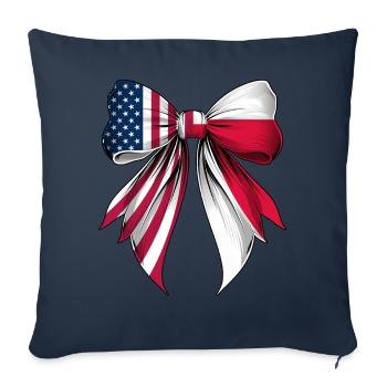 Coquette Schleife Polen Wurzeln Erbe Pole Stolz - Sofakissenbezug 45 x 45 cm - Navy - Vorne