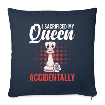 Perfect Chess Queen Equipment Chessmen - Sofa pillowcase 17,3'' x 17,3'' (45 x 45 cm) - navy - Front