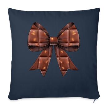 Motif de barre chocolatée Coquette Bow - Housse de coussin décorative 45 x 45 cm - bleu marine - Devant