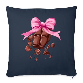 Kokette Bogen Schokolade Schokoriegel Mädchen Mama - Sofakissenbezug 45 x 45 cm - Navy - Vorne