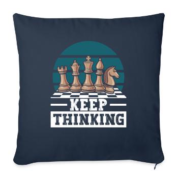 Chess Brain Teaser Chess Sports Keep Thinking - Sofa pillowcase 17,3'' x 17,3'' (45 x 45 cm) - navy - Front
